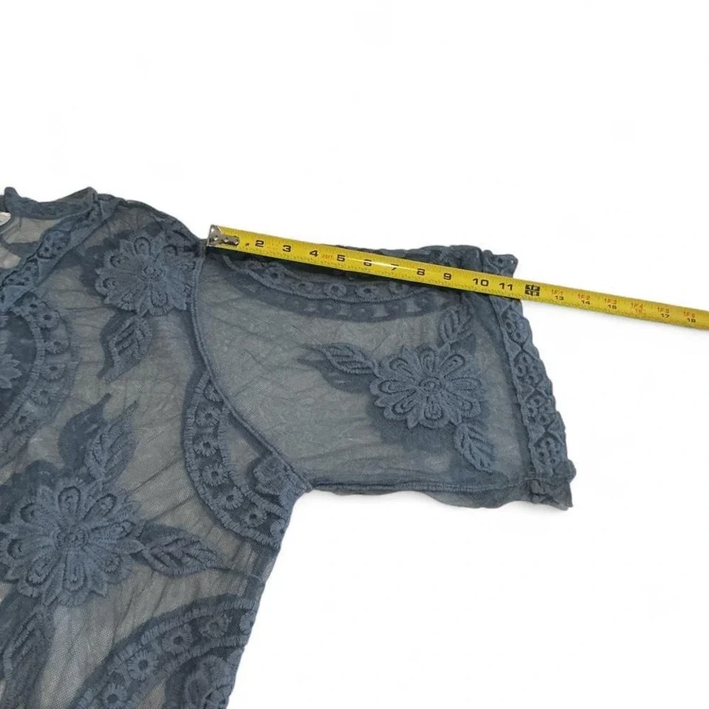 Unbranded Kimono Cardigan Women XXL-XXXL Blue Excellent‎ Boho Floral Mesh Lace